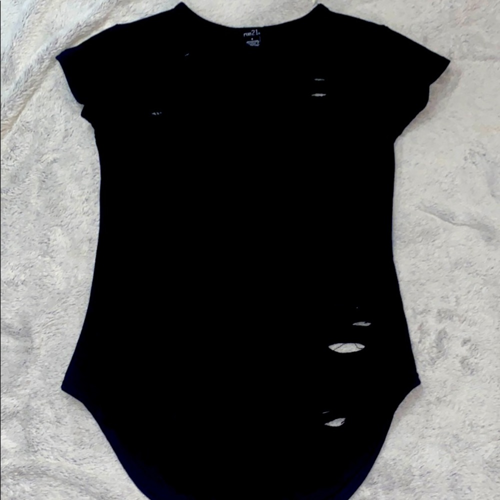 Women’s black ripped shirt